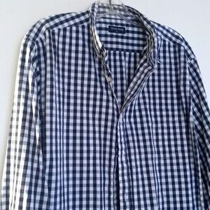 Double Pump Black and white long sleeve button down shirt
